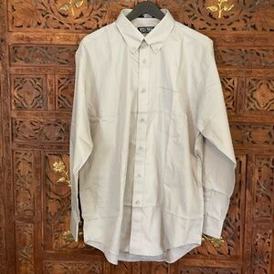 New Tiger Hill Men’s Button Down Shirt Large Performance Poplin 100% Cotton